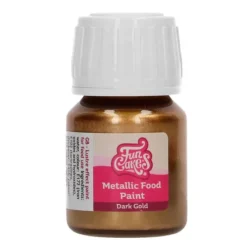 Pintura comestible metalizada oro oscuro 30 ml - Funcakes