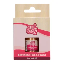 Pintura comestible metalizada oro oscuro 30 ml - Funcakes