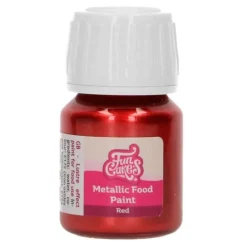 Pintura comestible metalizada roja 30 ml - Funcakes