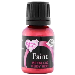 Pintura comestible metalizada roja rubí - Rainbow Dust