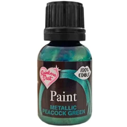 Pintura comestible metalizada verde pavo real - Rainbow Dust
