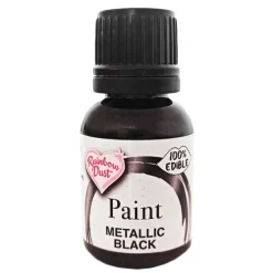 Pintura comestible metalizada negra - Rainbow Dust
