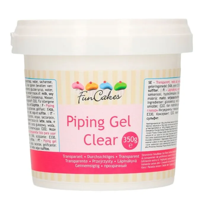 Piping gel transparente listo para usar 350 gr - Funcakes
