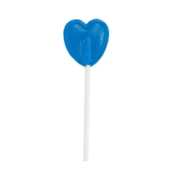 Piruletas con forma de corazón azul pintalenguas (150 uds) - Sin gluten - JL