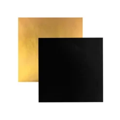 Plato cuadrado negro y dorado 15 cm - Pastkolor