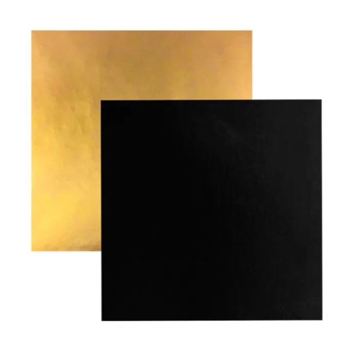 Plato cuadrado negro y dorado 22,5 cm - Pastkolor