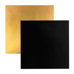 Plato cuadrado negro y dorado 25 cm - Pastkolor