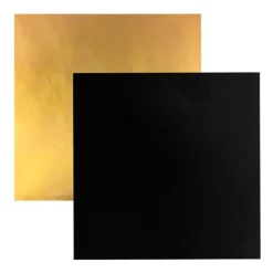 Plato cuadrado negro y dorado 27,5 cm - Pastkolor