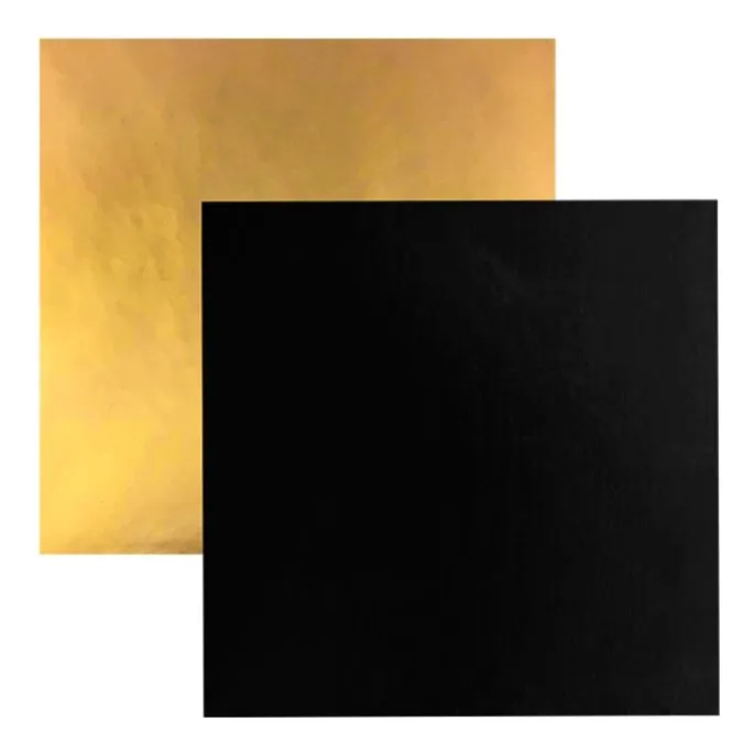 Plato cuadrado negro y dorado 27,5 cm - Pastkolor