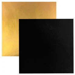 Plato cuadrado negro y dorado 32,5 cm - Pastkolor