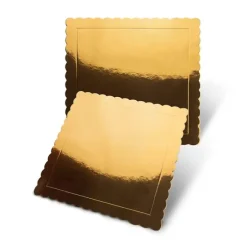 Plato cuadrado ondulado dorado 25 cm - Pastkolor