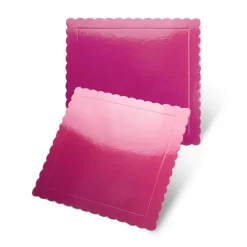 Plato cuadrado ondulado fucsia 25 cm - Pastkolor