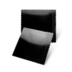 Plato cuadrado ondulado negro 20 cm - Pastkolor