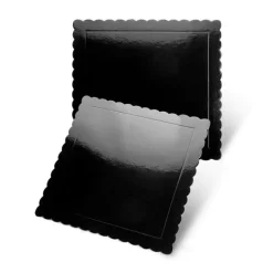 Plato cuadrado ondulado negro 25 cm - Pastkolor