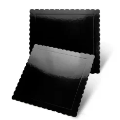 Plato cuadrado ondulado negro 30 cm - Pastkolor