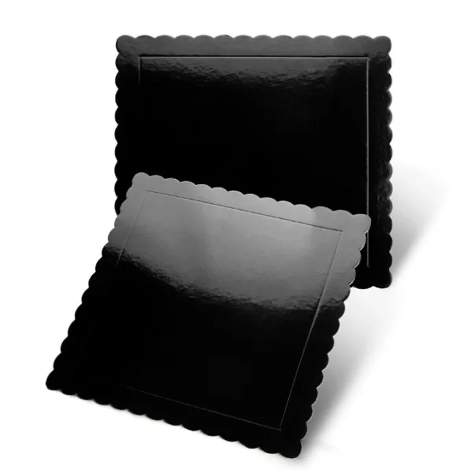 Plato cuadrado ondulado negro 30 cm - Pastkolor
