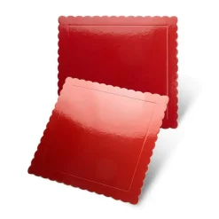 Plato cuadrado ondulado rojo 25 cm - Pastkolor