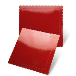 Plato cuadrado ondulado rojo 30 cm - Pastkolor