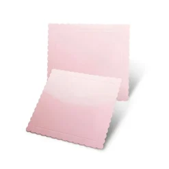 Plato cuadrado ondulado rosa bebé 20 cm