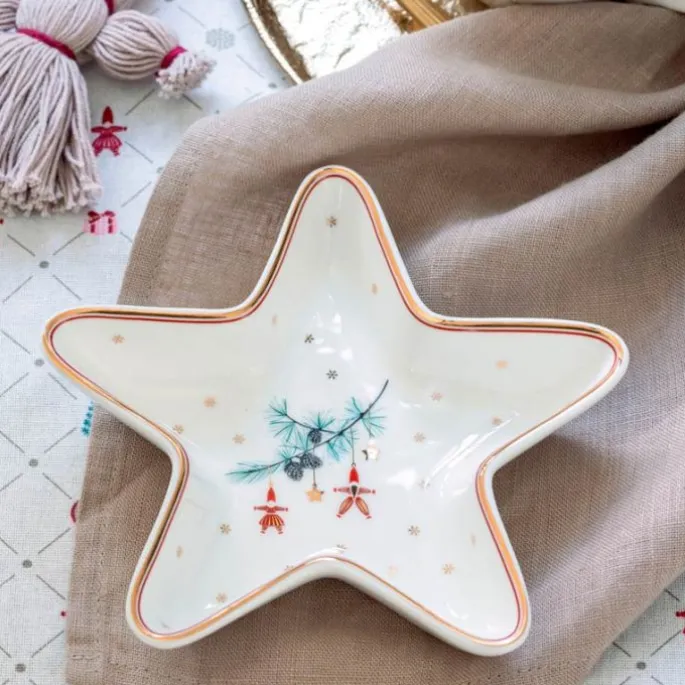 Plato de cerámica con forma de estrella Juana White - GreenGate