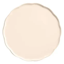 Plato de cerámica grande con bordes ondulados crema 31,5 cm - Emile Henry
