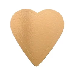 Plato en forma de corazón para tarta dorado 24 cm