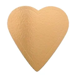 Plato en forma de corazón para tarta dorado 26 cm