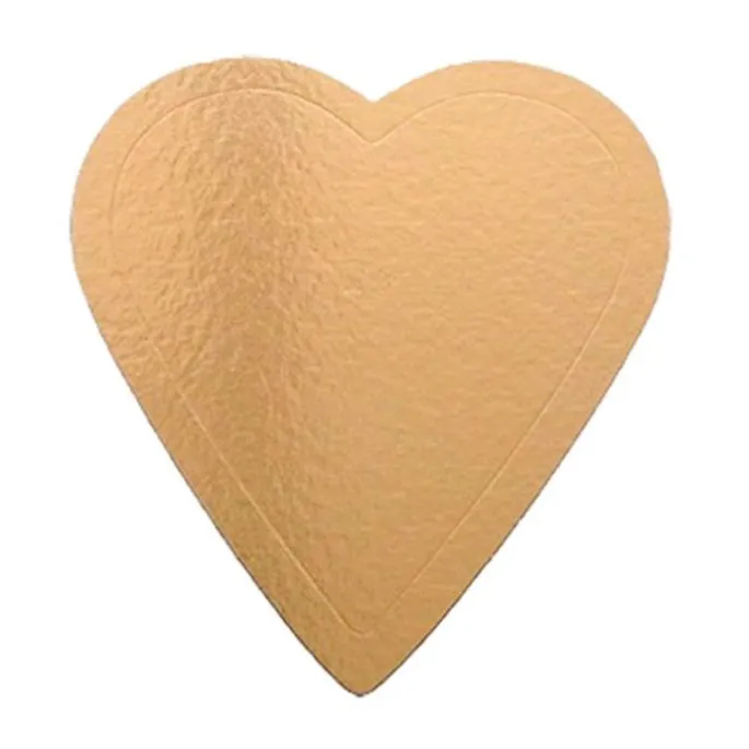 Plato en forma de corazón para tarta dorado 26 cm