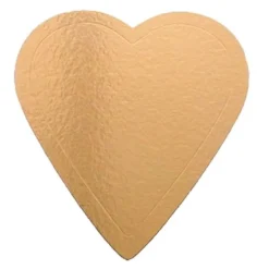 Plato en forma de corazón para tarta dorado 28 cm
