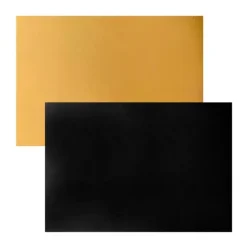 Plato rectangular negro y dorado 30 x 25 cm - Pastkolor