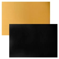 Plato rectangular negro y dorado 35 x 25 cm - Pastkolor