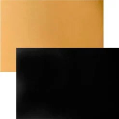 Plato rectangular negro y dorado 40 x 30 cm - Pastkolor
