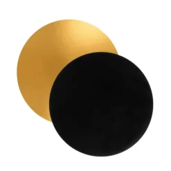 Plato redondo negro y dorado 15 cm