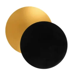 Plato redondo negro y dorado 17,5 cm