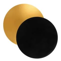 Plato redondo negro y dorado 20 cm