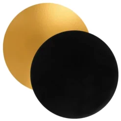 Plato redondo negro y dorado 25 cm - Pastkolor