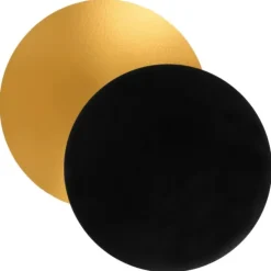 Plato redondo negro y dorado 30 cm - Pastkolor