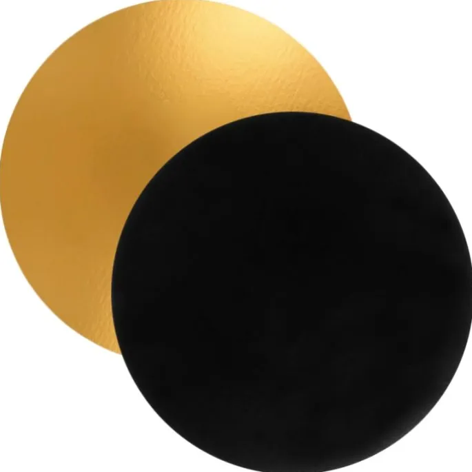 Plato redondo negro y dorado 30 cm - Pastkolor
