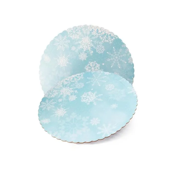 Plato redondo ondulado copos de nieve 20 cm