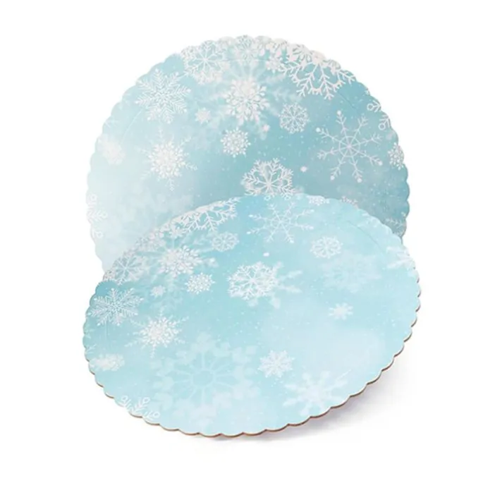 Plato redondo ondulado copos de nieve 25 cm