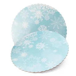 Plato redondo ondulado copos de nieve 30 cm