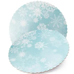 Plato redondo ondulado copos de nieve 35 cm