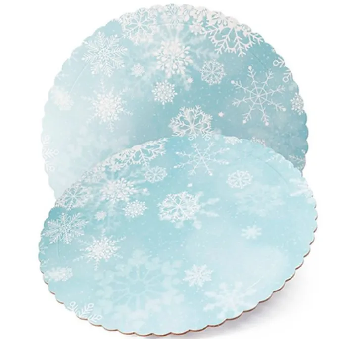 Plato redondo ondulado copos de nieve 35 cm
