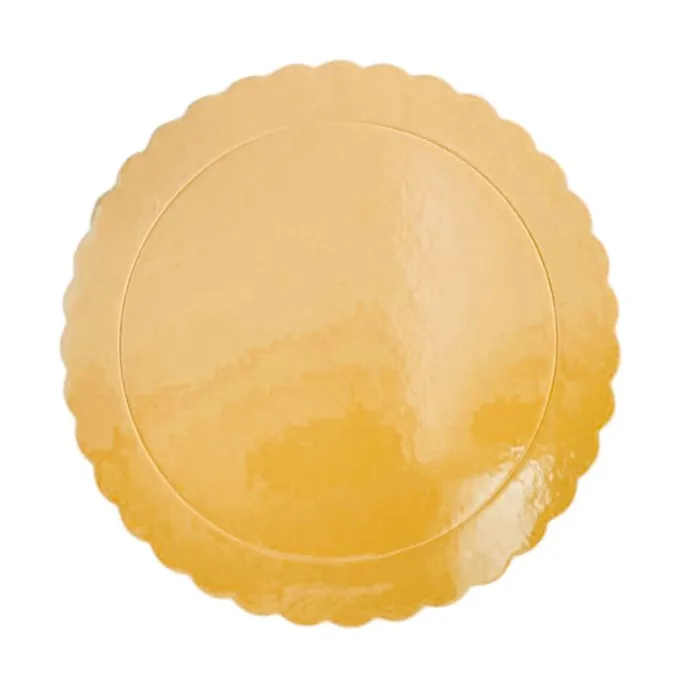 Plato redondo ondulado dorado claro 25 cm