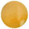 Plato redondo ondulado dorado 35 cm