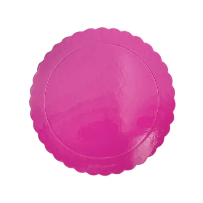 Plato redondo ondulado fucsia 20 cm