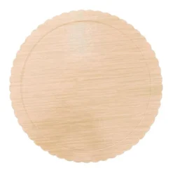 Plato redondo ondulado madera clara 25 cm - Azucren