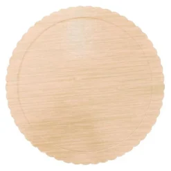 Plato redondo ondulado madera clara 30 cm