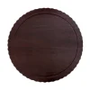 Plato redondo ondulado madera oscura 20 cm