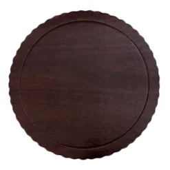 Plato redondo ondulado madera oscura 25 cm